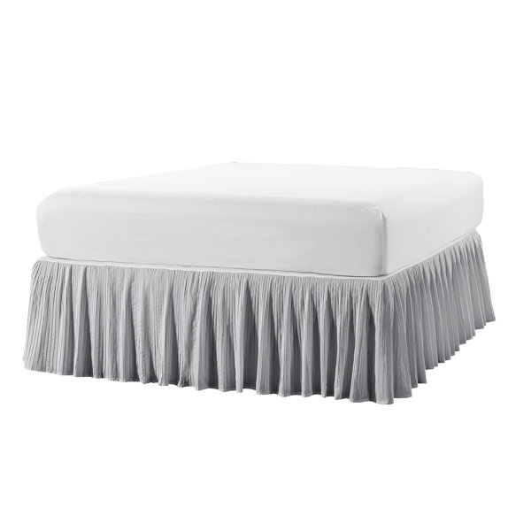 Bedding Home & Kitchen Bed Skirts Queen Gray Martex Pleated Bed Skirt